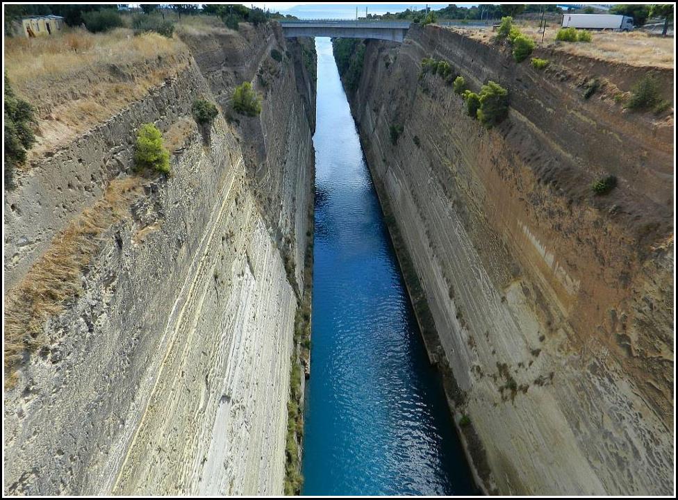 Grécko, Korint, prieplav - Greece - The Canal of Corinth 2014
